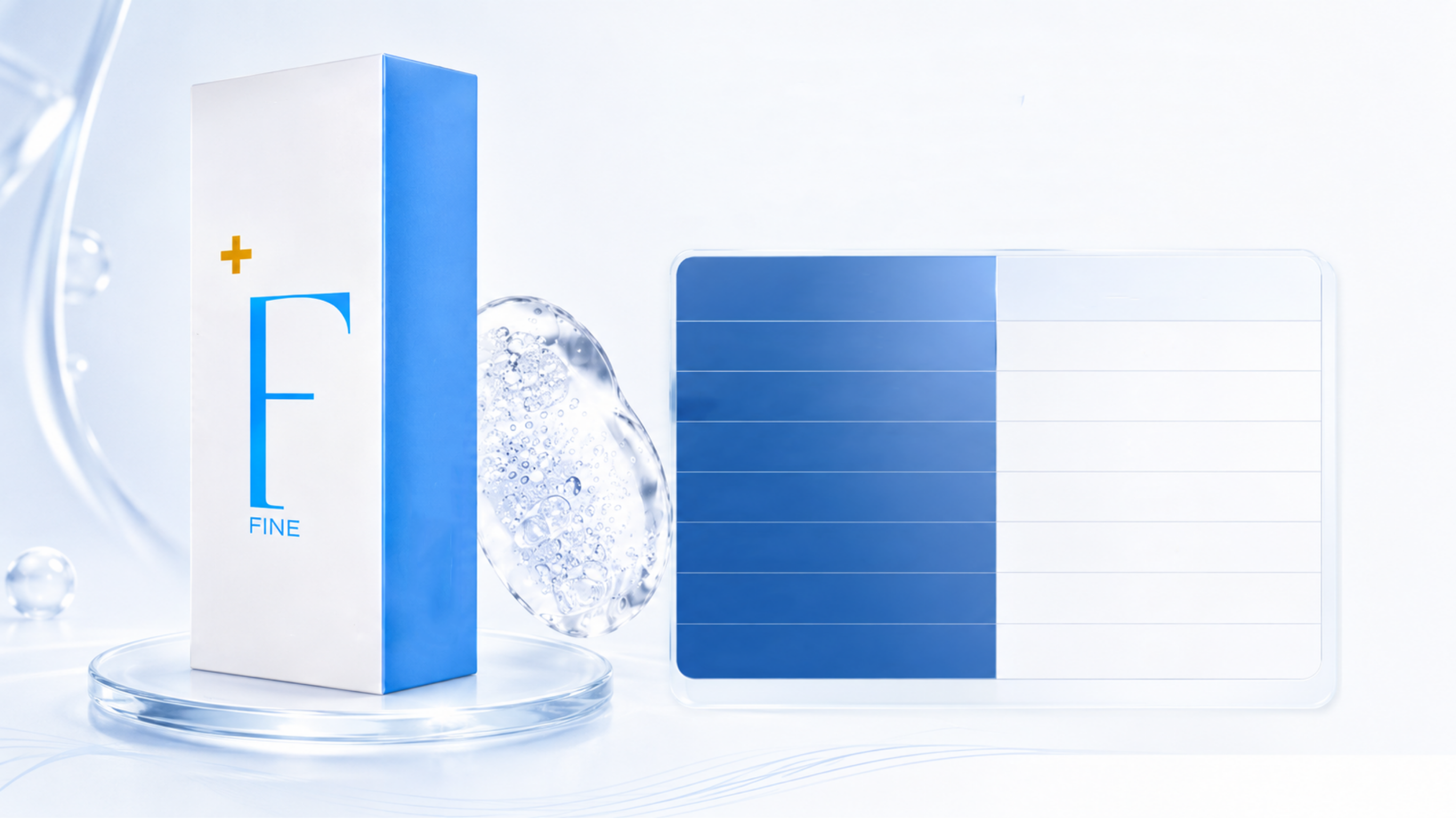 HYAMAX Fine product box, gel texture and features panel